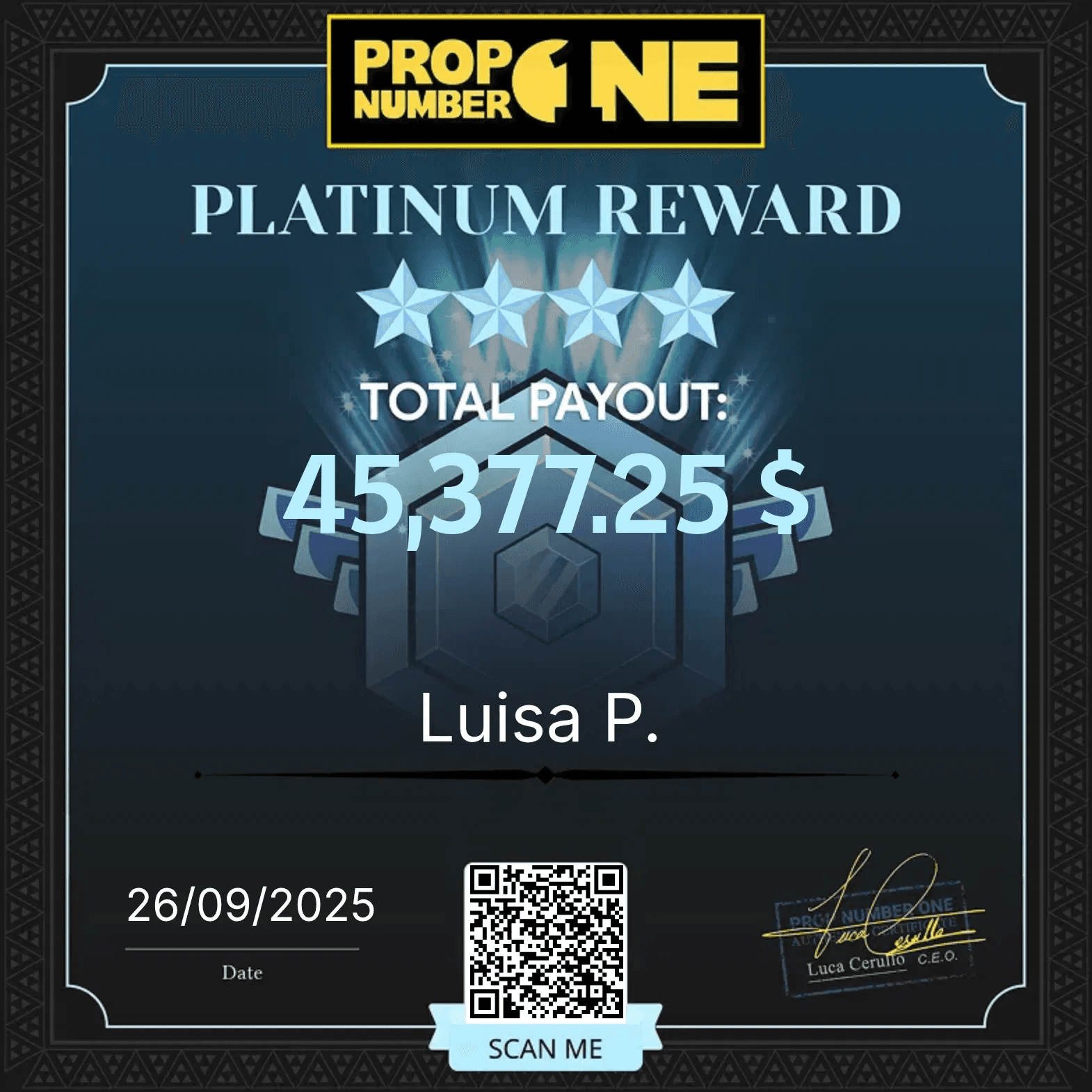 Payout Certificate